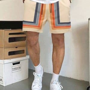 short-ample-a-taille-avec-cordon-de-serrage-imprime-raye-pour-hommes