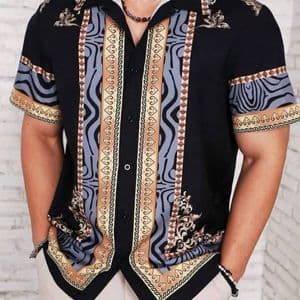 chemise-a-manches-courtes-a-imprime-geometrique-pour-hommes