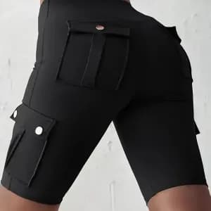 short-moulant-taille-haute-de-couleur-unie-short-cycliste-decontracte-