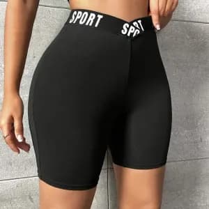 short-taille-haute-a-bande-de-lettres-short-skinny-sportif-decontracte