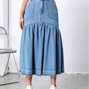 jupe-en-jean-a-ourlet-volante