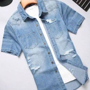 chemise-en-jean-patchee-avec-poche-dechiree-pour-hommes