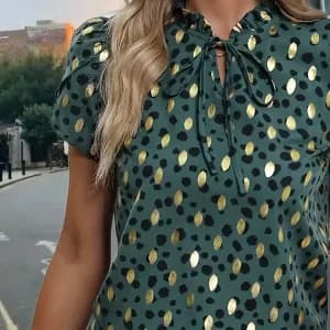 chemisier-a-col-noue-imprime-all-over-chemisier-elegant-a-manches-cour