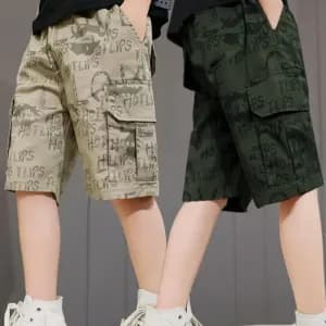 lot-de-2-shorts-cargo-dete-pour-garcons-short-taille-elastique-avec-po