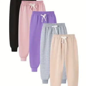lot-de-5-pantalons-de-survetement-decontractes-pour-filles-taille-elas