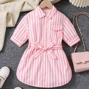 chemise-elegante-a-rayures-pour-filles-manches-3-4