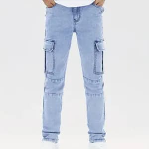 pantalon-cargo-slim-en-denim-pour-garcon-taille-moyenne-longueur-compl