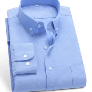 chemise-homme-unie-a-col-a-revers-manches-longues