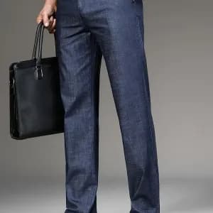 pantalon-en-jean-slim-uni-pour-homme