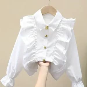 chemise-a-manches-longues-a-col-volante-pour-fille-detail-de-bouton-en