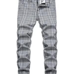 pantalon-long-extensible-a-carreaux-gris-decontracte-pour-garcons-avec