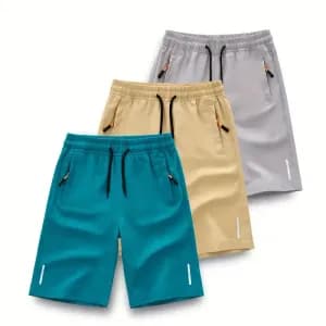 lot-de-3-shorts-dete-decontractes-a-sechage-rapide-avec-cordon-de-serr