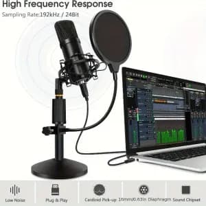 microphoneusb192khz24bitscondensateurcardioideplugandplay
