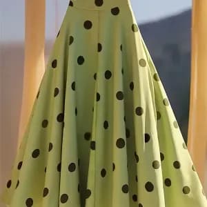 jupemilonguetrapezeverteeleganteapoisavecboutonspourfemme