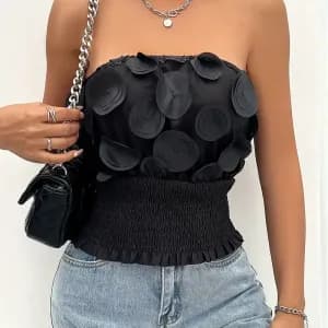 hautbustierfronceaappliquescoupeajusteeetdecontractee