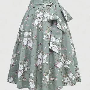 jupeimprimeepourfemmeavecceinturenoueeetpocheslaterales