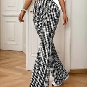 pantalonevaseelegantamotifpieddepoulepourfemme