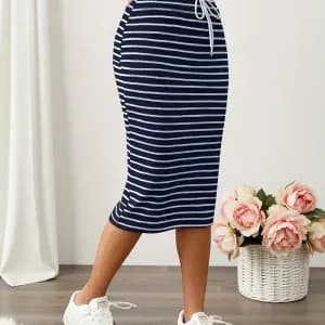 jupemilonguenoueearayuresbleumarineetblanchespourfemme