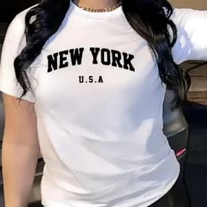 tshirtdetetendancepourfemmeimprimenewyorkletters