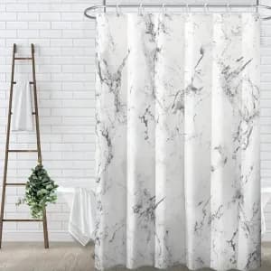 rideaudedoucheelegantaimprimemarbregrisnoiretblancaveccrochets