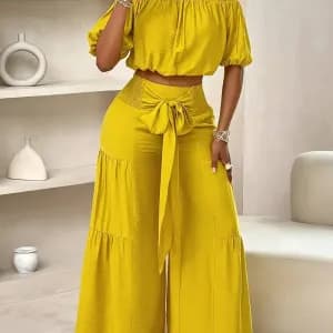 ensembledeuxpiecesunihautamanchesbouffantes