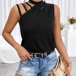 hautcolroulenoirelegantsansmanchesavecdecoupeschics