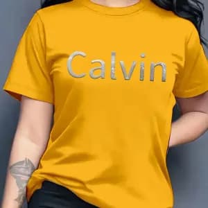 tshirtdecontracteacolrondpourfemmecalvin