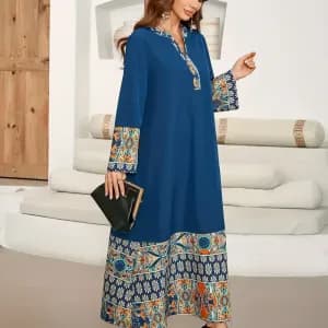 robelonguepatchworkimprimeemotiffloralbleuvifetorange