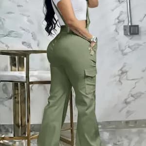 pantaloncargovertolivepourfemmeavecplusieurspoches