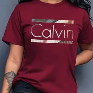 tshirtdecontracteamanchescourtescalvinpourfemme