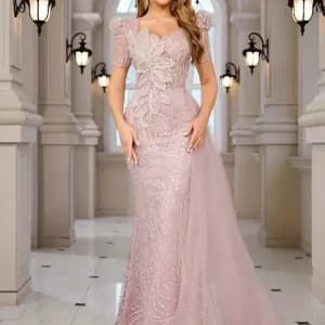 robedesoireesireneroseeleganteasequins