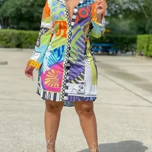 robechemisedecontracteeaimprimefloraletcolareverspourfemme