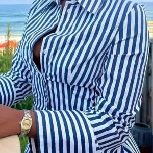 robechemisesexyacoletrayuresbleuesetblanchespourfemme