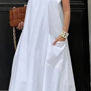 robelongueblancheeleganteaepaulesdenudeespourfemme