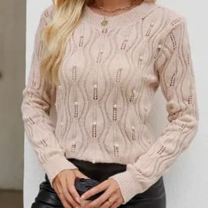 pulldecontracteamancheslonguesetcolrondpourfemme