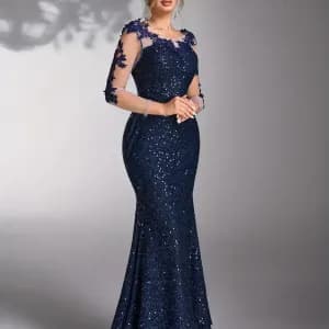 robededemoiselledhonneureleganteasequinspourfemme