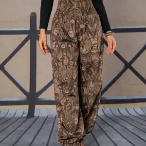 pantalonlargeaimprimefloralpourfemme