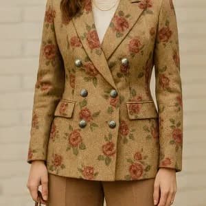 blazerelegantvintageafleurspourfemme