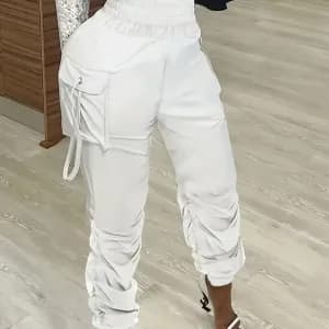 pantaloncargovertolivepourfemmeavectaillefroncee