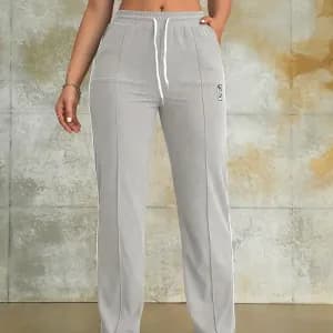 pantalondejoggingeleganttaillehautepourfemmeaveccordondeserrage