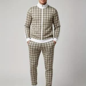 ensembledesurvetement2piecesclassiqueacarreauxpourhomme