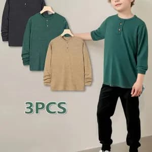 lotde3tshirtsamancheslonguespourgarcon