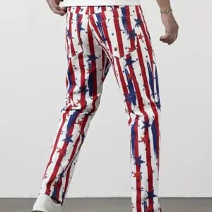 pantalondecontractecoupedroiteaimprimeetoilespatriotiquespourhomme