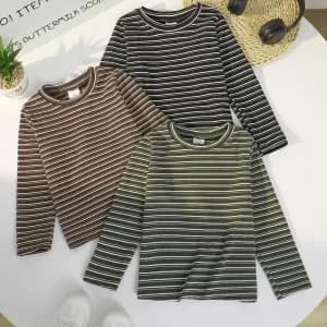 ensemble3piecestshirtrayeamancheslonguespourgarcon