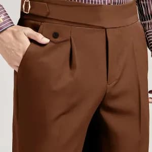 pantalonhommecoupeslimunimarron