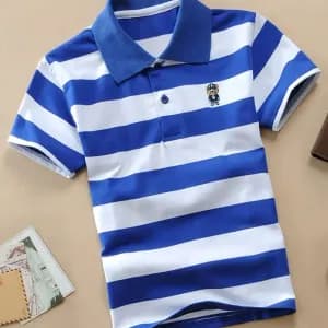 polorayepourgarconcolbleuetrayuresblanches