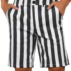 shortdecontracterayeenpolyesteravecboutonspourhomme