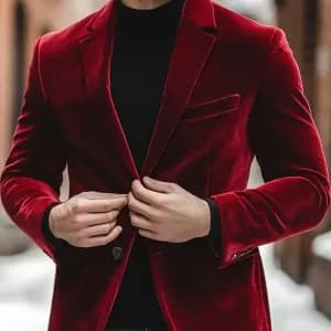 blazerdecontracteenveloursbleupourhomme