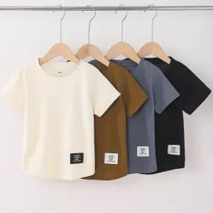 lotdequatretshirtsacolrondetimprimelettresecossaispourgarcon