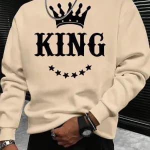 sweatshirthommeaimprimekingdecontracteetconfortable